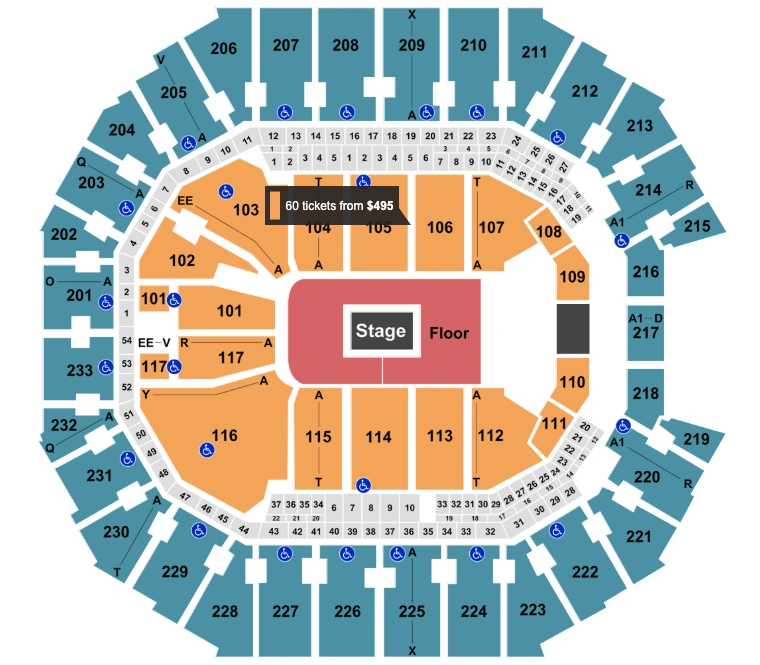 Spectrum Center Seating Chart
